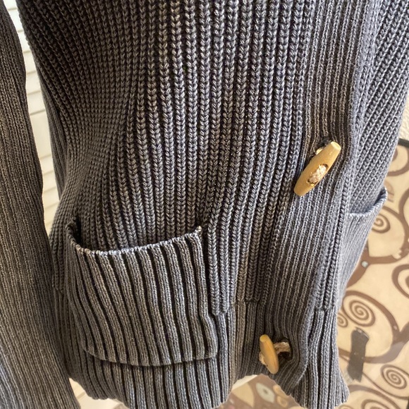 RUFF HEWN M charcoal gray knit cardigan with front pockets - Picture 2 of 7